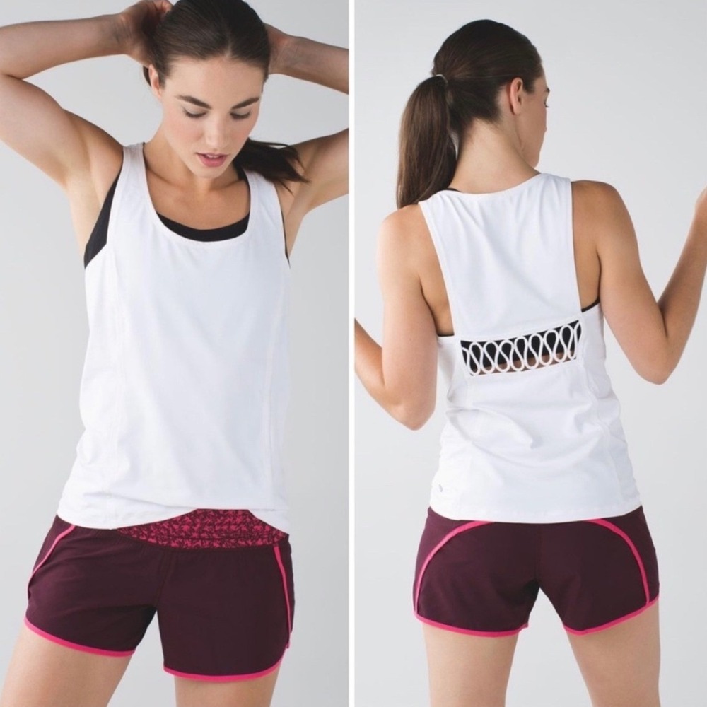 Lululemon Run Times Short Women 4 Bordeaux Drama Bon Bon Pink Excellent Running